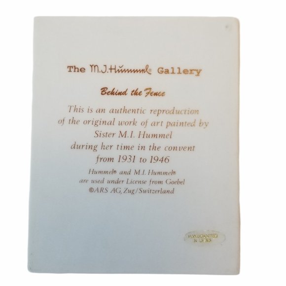 M.J. Hummel "Behind the Fence" Gallery Picture - Picture 3 of 9